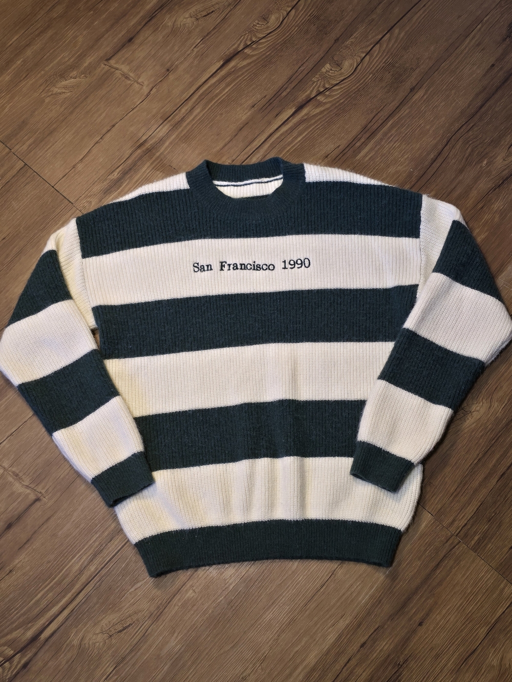 Cider San Francisco 1990 Striped Knit Sweater - Oversized Crewneck - M